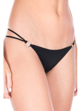 String noir double élastiques anneaux et noeuds - ML10009BLK